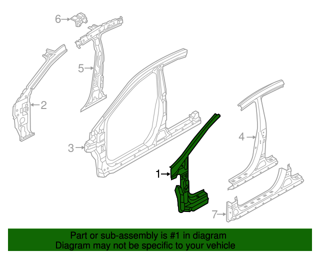 711103YA00 Hinge Pillar 20112016 Hyundai Elantra World OEM