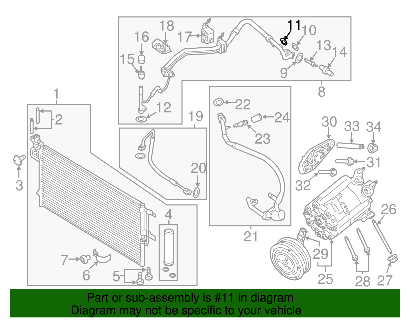Motorcraft™ A/C Refrigerant Line O-Ring - Ford (YF-3702)