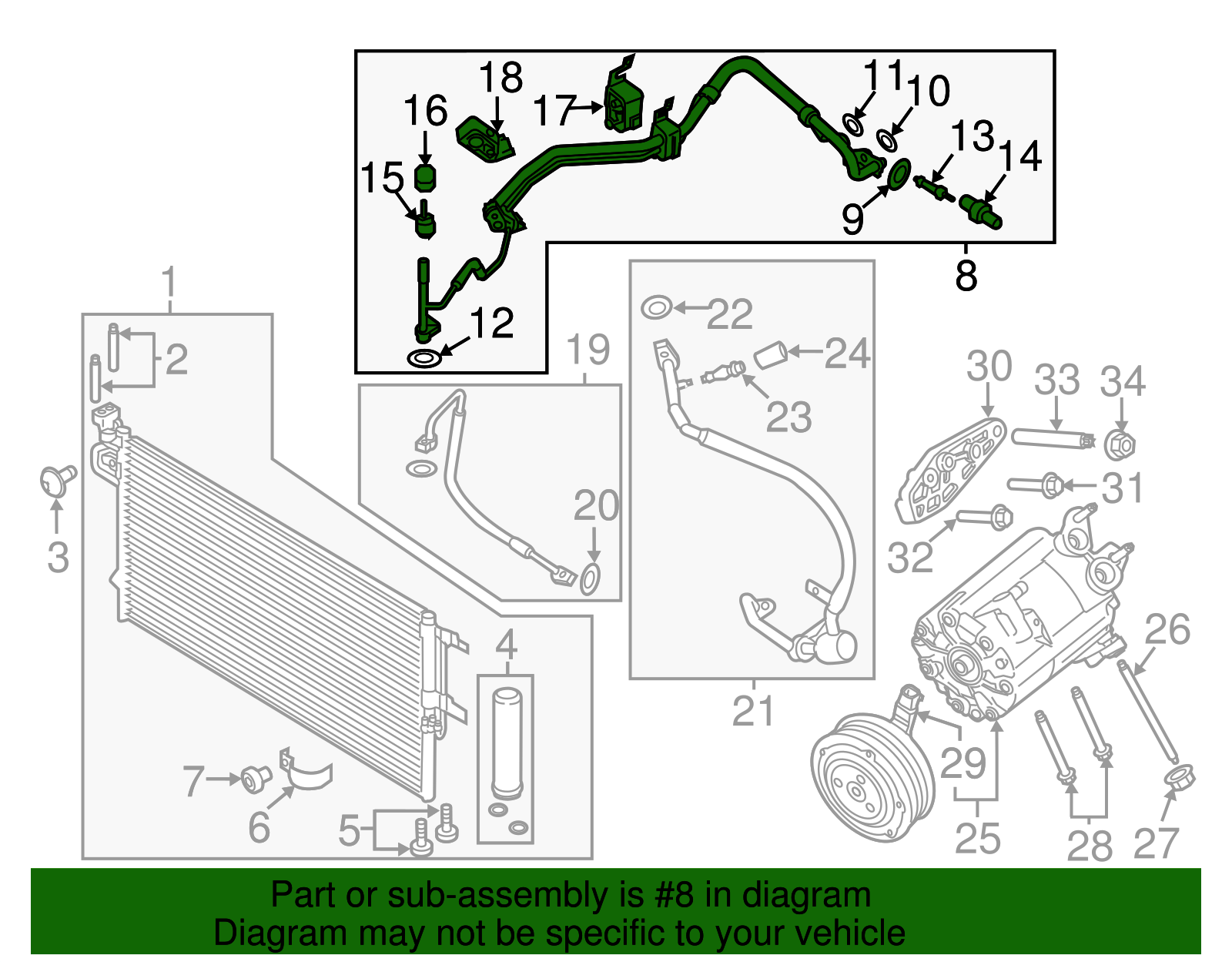 Motorcraft™ A/C Refrigerant Suction Hose - Ford (YF-37371)