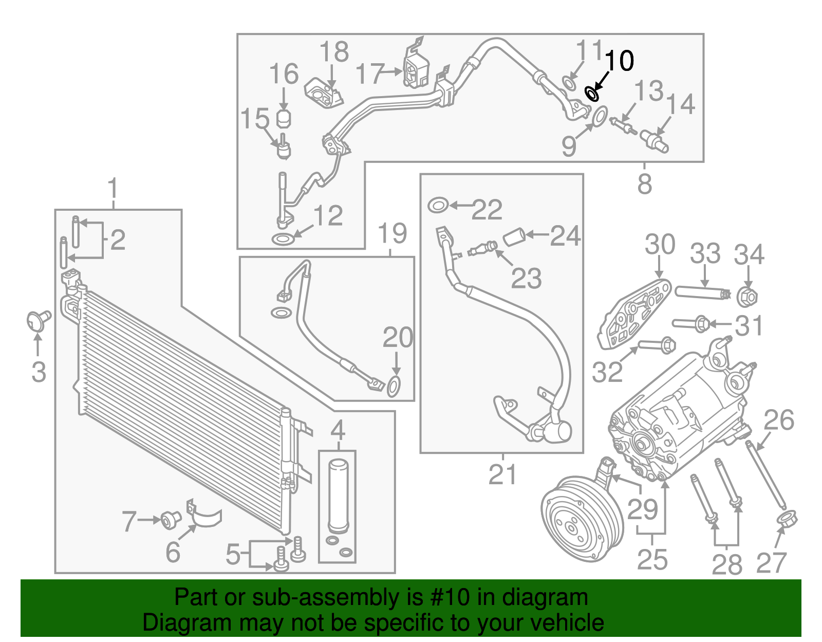 Motorcraft™ A/C Refrigerant Line O-Ring - Ford (YF-37128)