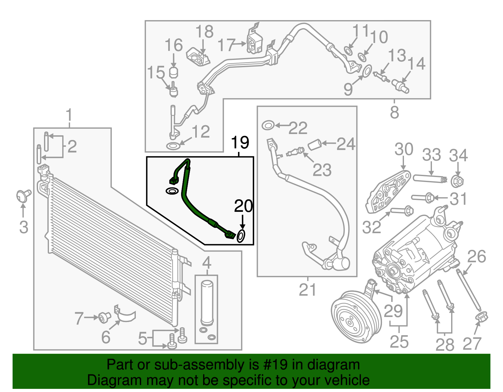 Motorcraft™ A/C Refrigerant Discharge Hose - Ford (YF-37362)