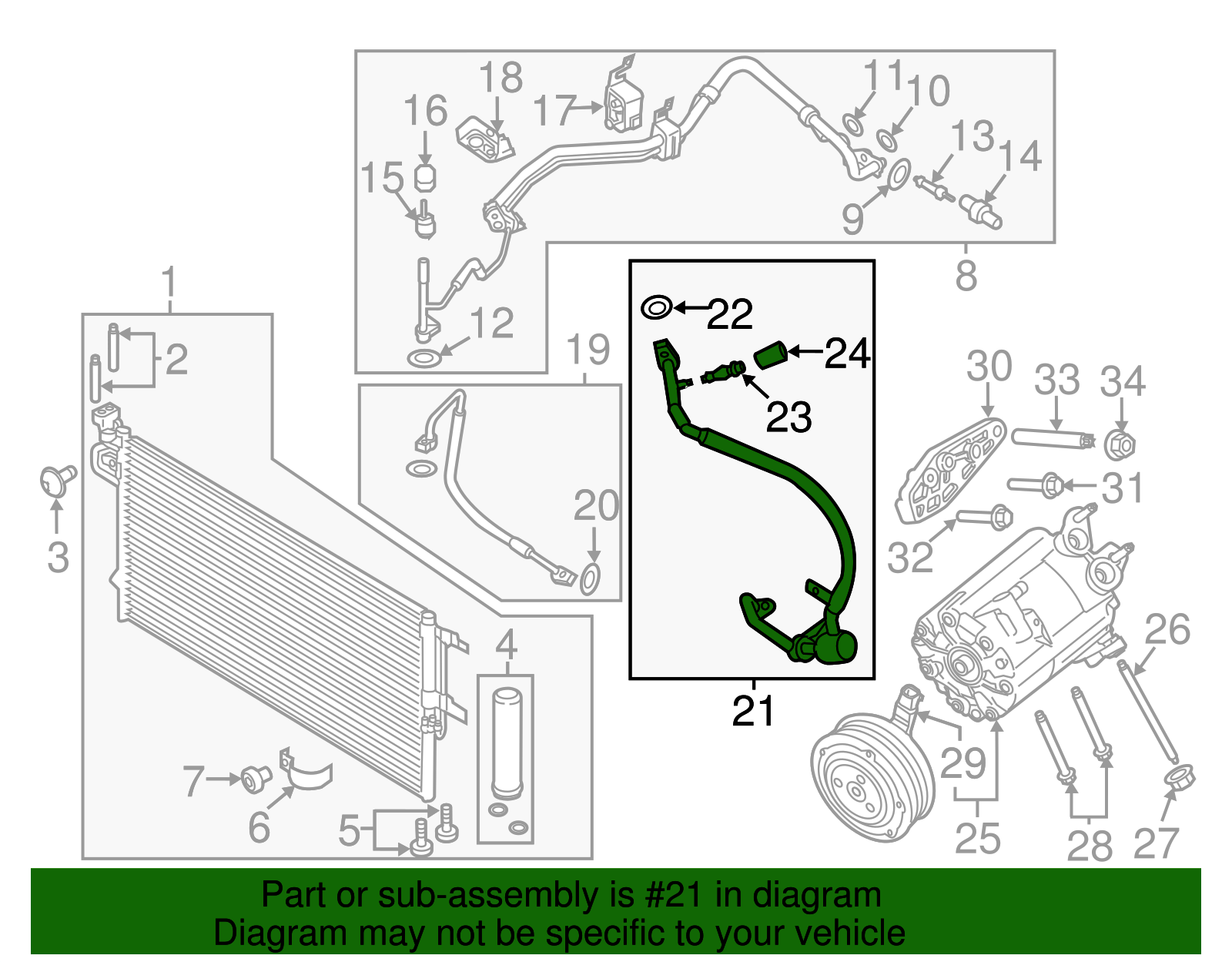 Motorcraft™ A/C Refrigerant Suction Hose - Ford (YF-37363)
