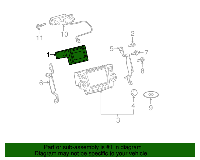20112013 Toyota Highlander Driver Info Center Module 839100E051