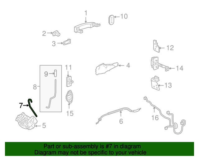 20112017 Buick Regal Door Handle Rod Guide 13249553