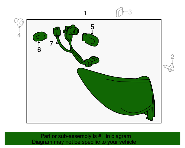 Genuine OEM GM Part Passenger Side Tail Lamp Assembly 20092012 Chevrolet Traverse 15912686