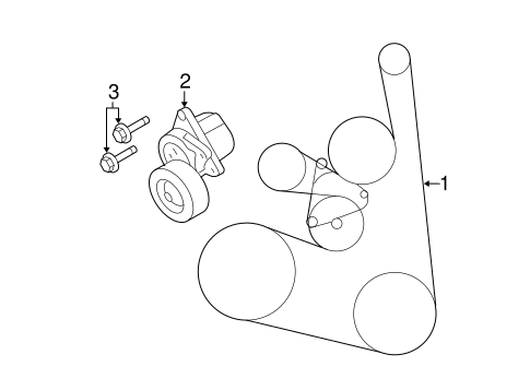 thumbnail image 2 of 3-Piece Serpentine Belt Drive Kit For Nissan Rogue & Rogue Select 2008-2015 2.5L 2 of 6