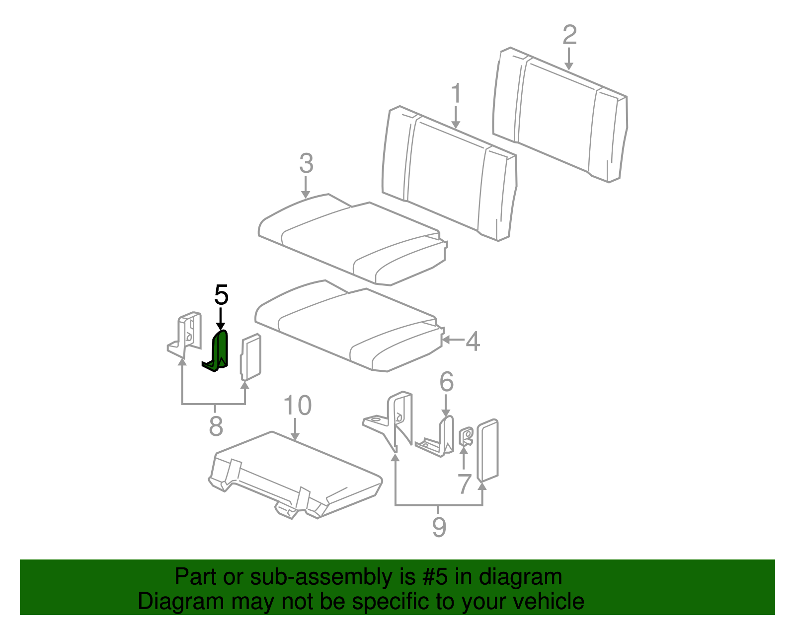 Passenger Side Rear Seat Hinge Bracket - GM (89041686)