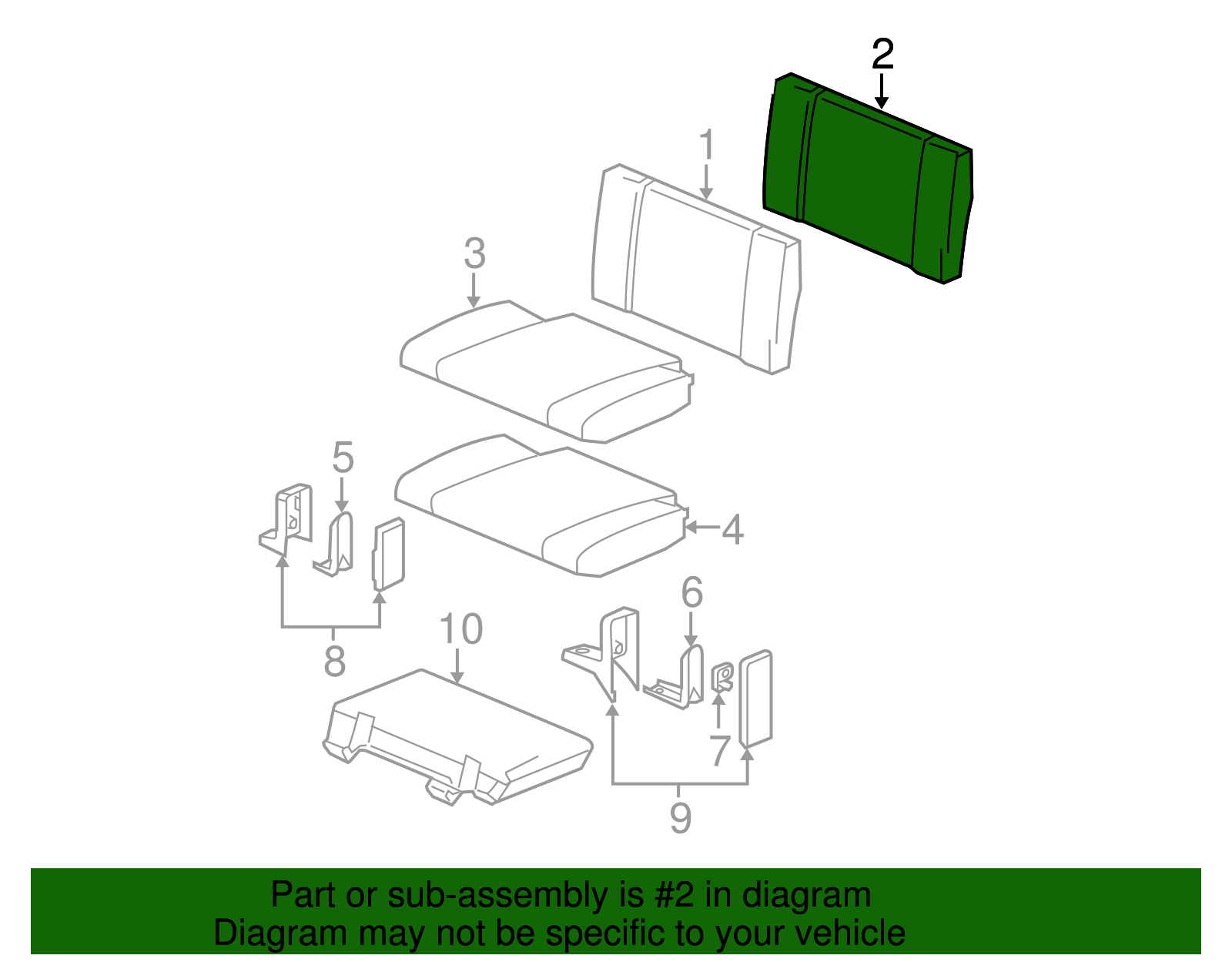 Seat Back Pad - GM (89041399)