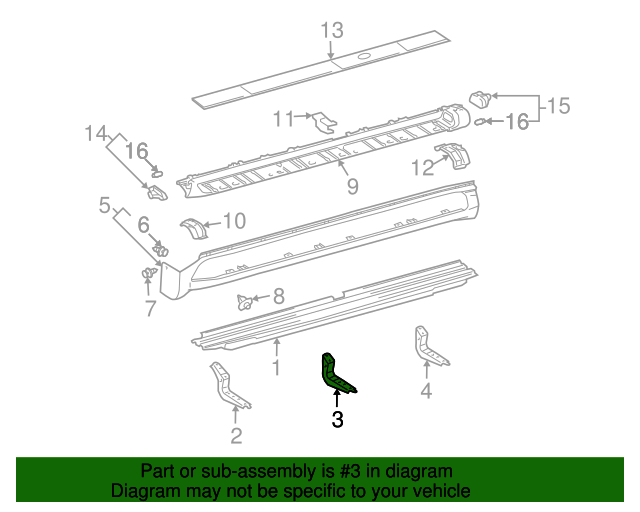 20032009 Lexus GX470 Running Board Reinforcement Bracket 5179560080