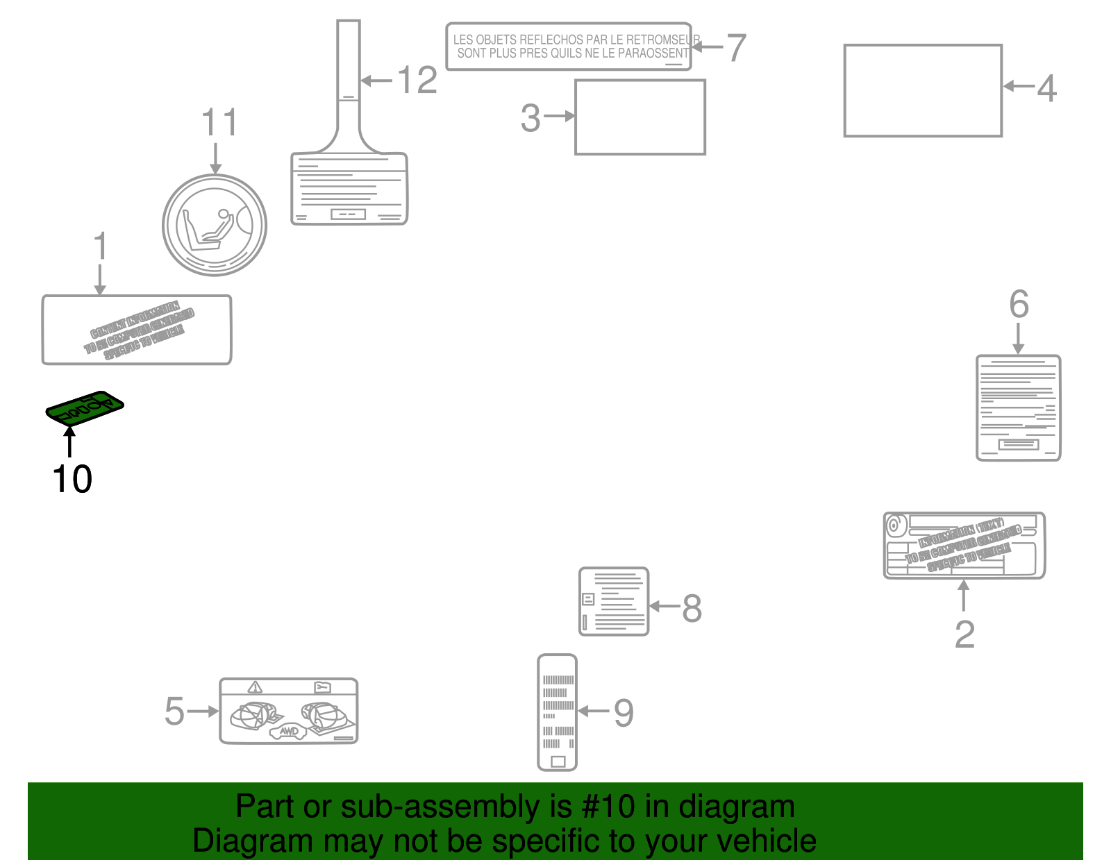 Driver Side Air Conditioning Refrigerant and Fan Blade Warning Label - GM (84009758)