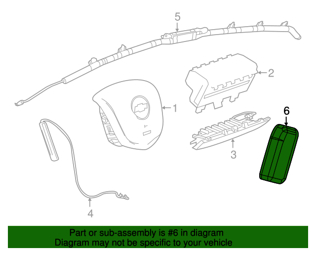 42429086 GM Rear Driver Side Seat Bolster Airbag GM Parts Store