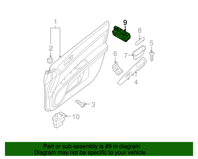 20102012 Nissan Sentra 20102012 Nissan Sentra Front Left Power Window