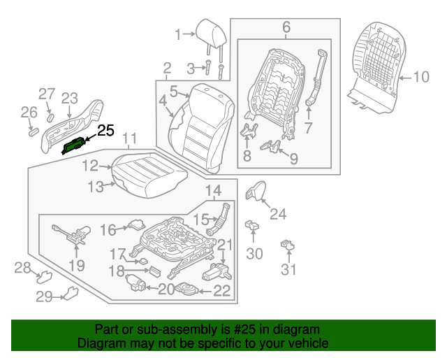 2019 Kia Sorento Seat Switch Passenger Side (RH) 88640C6300