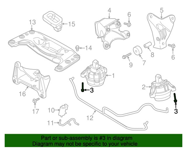Genuine BMW 07119905893 Engine Mount Bolt FREE Shipping on Most