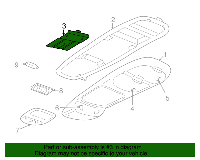 10322146 Overhead Console Bracket 20022004 GM Findlay Part