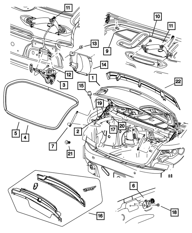 5113616AA Center High Mounted Stop Lamp 20092010 Dodge Avenger