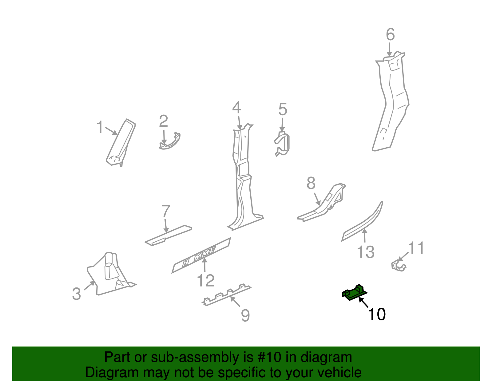 Bracket-Rear S/D Sill Tr Plt - GM (15076277)