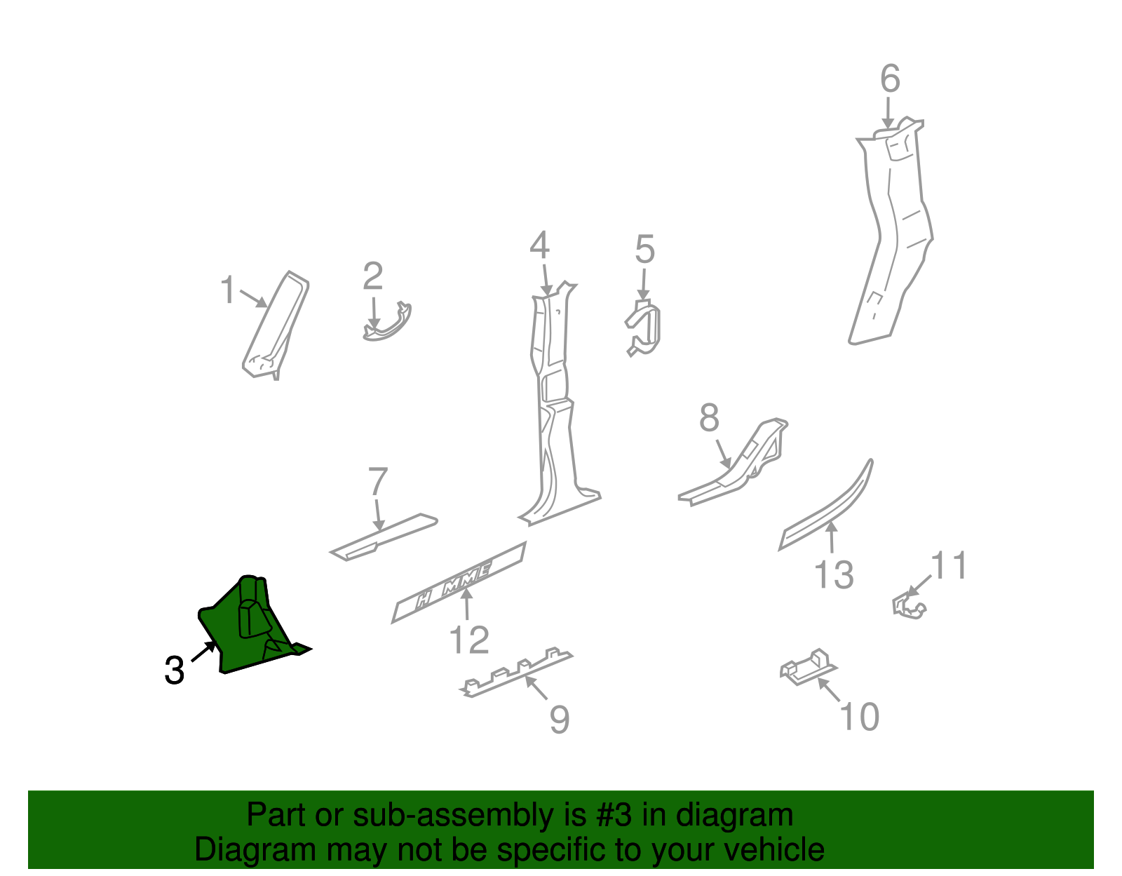 Panel Assembly-Body H/Pillar Tr                 *Wheat - GM (10358833)