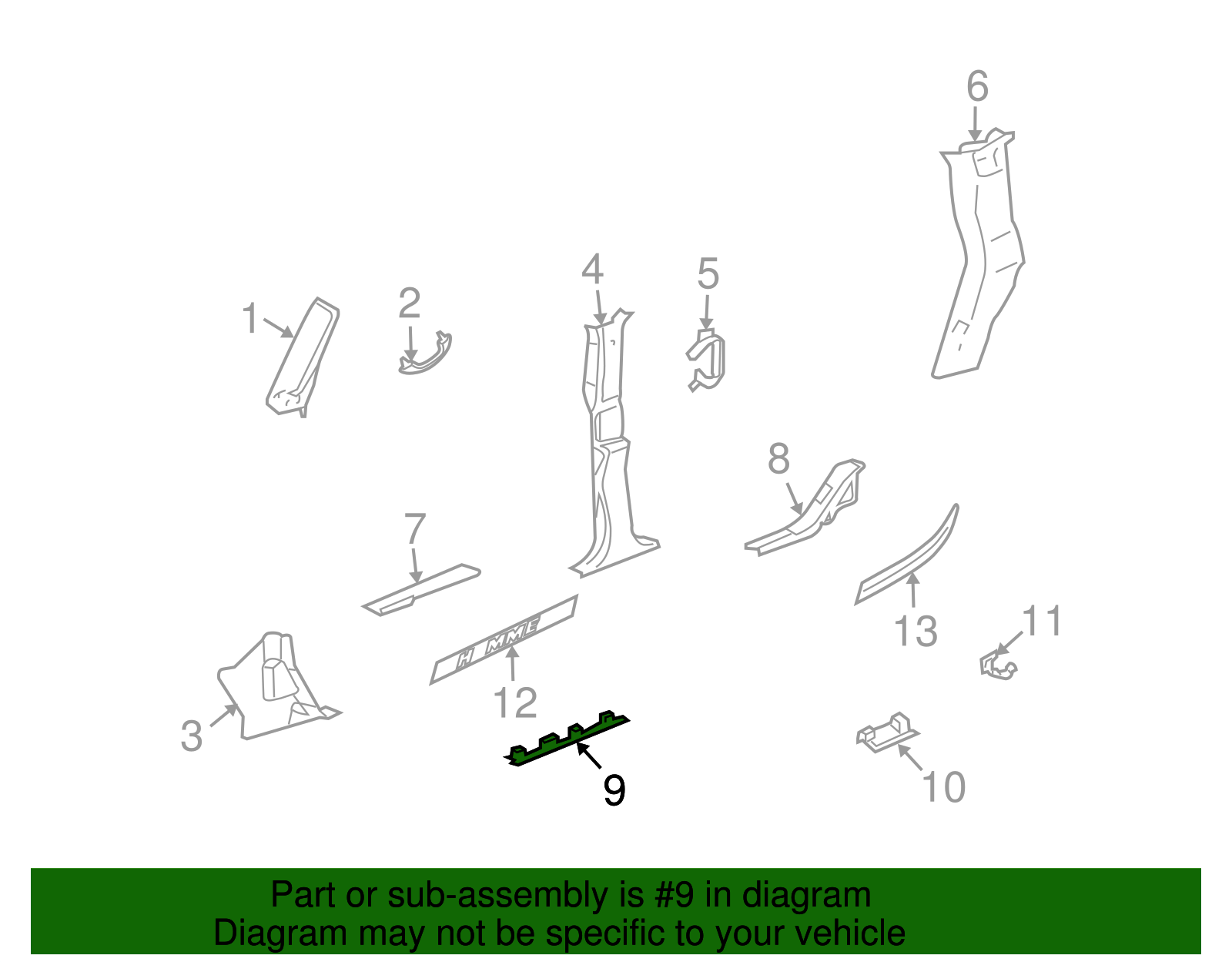 Bracket-Front S/D Sill Tr Plt - GM (15184869)