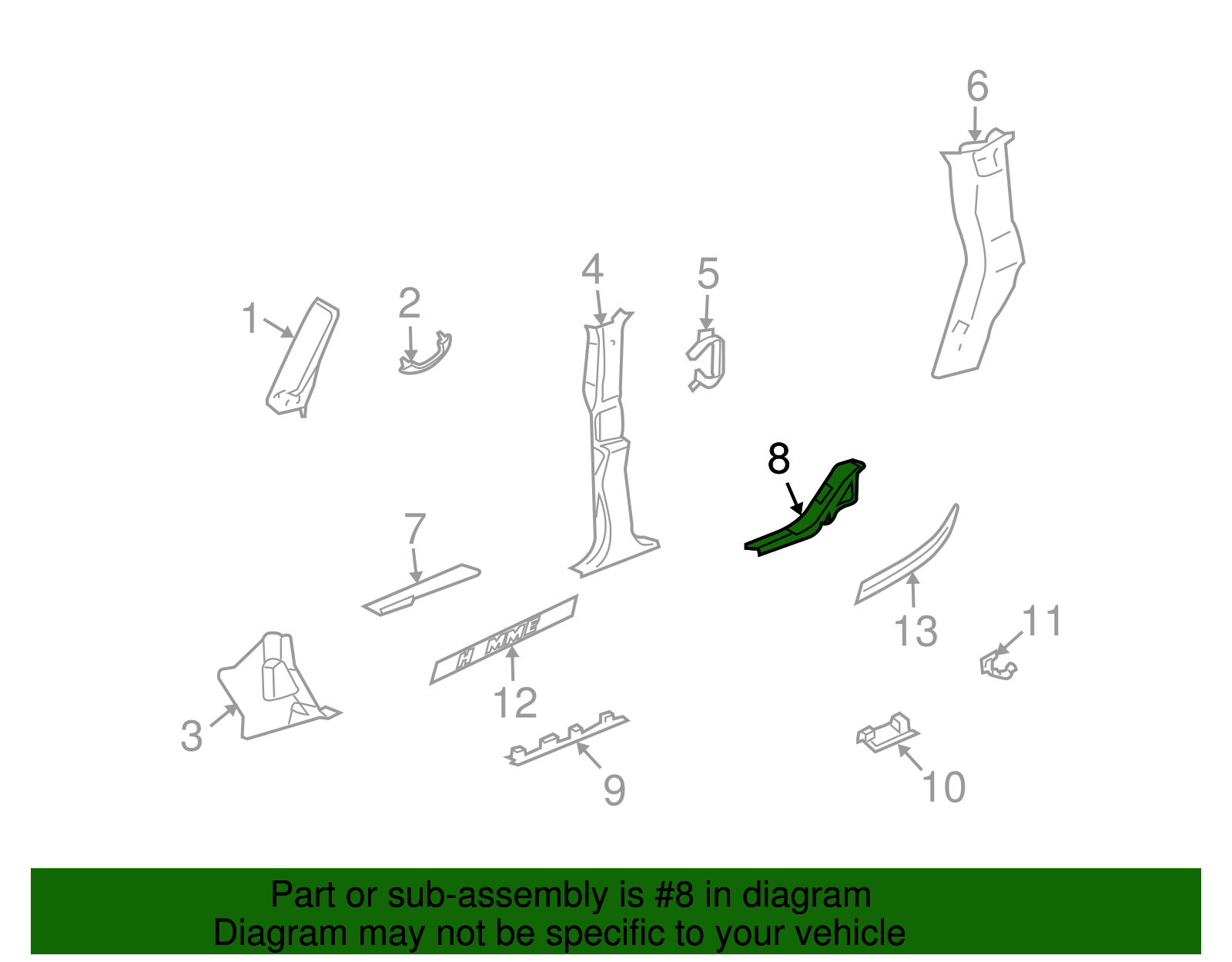 Plate, Rear S/D Sill Tr - GM (10358855)