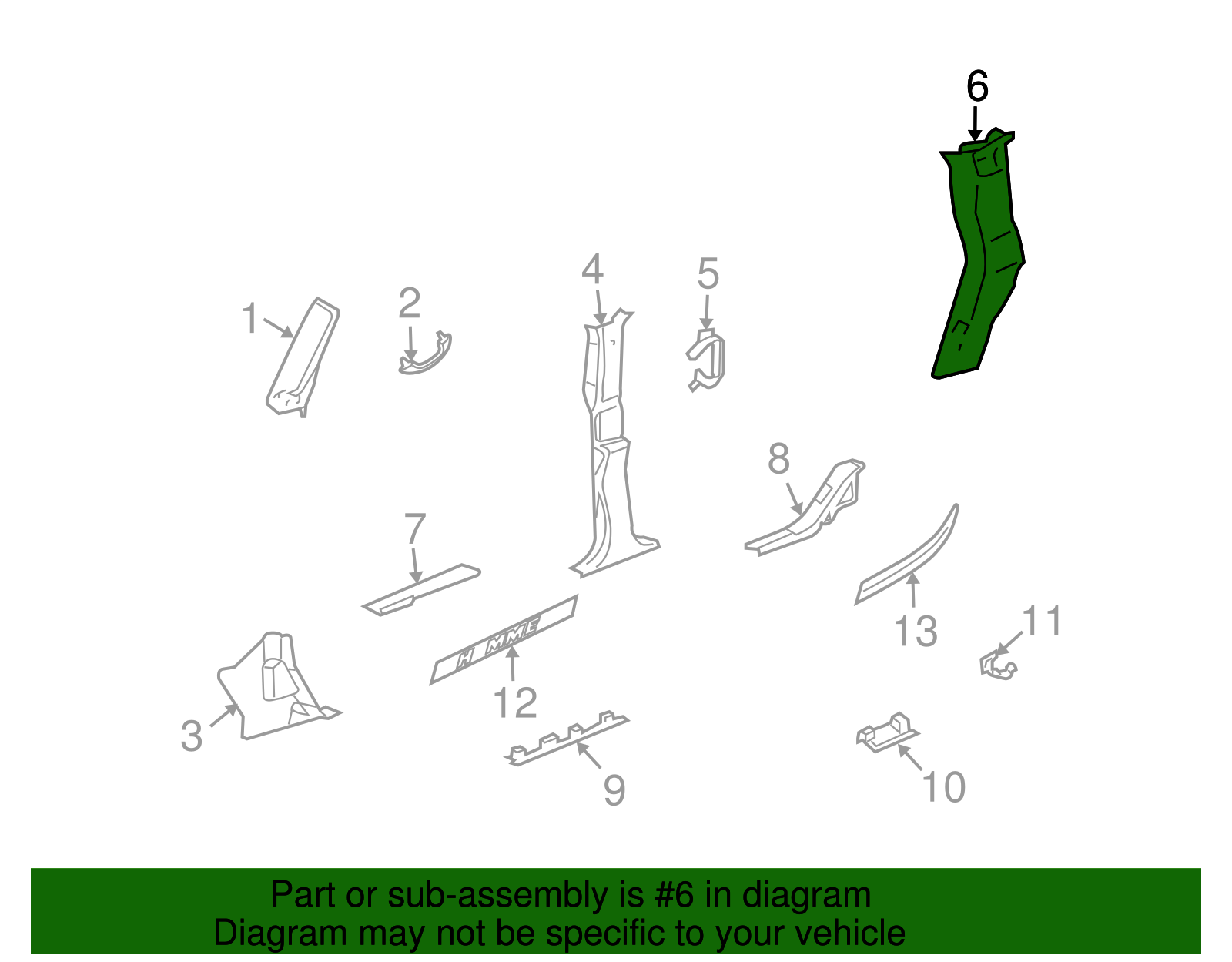 Molding Assembly-Body L/Pillar Garnish             *Wheat - GM (10358704)