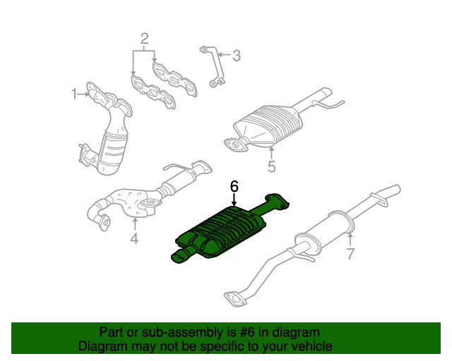 20052008 Ford Escape Resonator W/Pipe 5L8Z5A212AC
