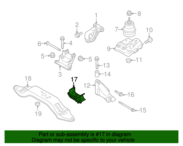 Quality Motor & Trans Mount For 05-14 Subaru B9 Tribeca Legacy Outback 3.0 3.6L