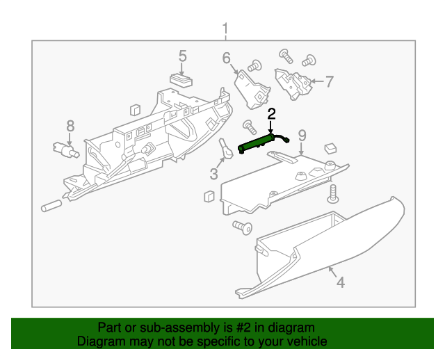 20162020 Cadillac CT6 Glove Box Assembly Damper 84030883 GM Parts Center
