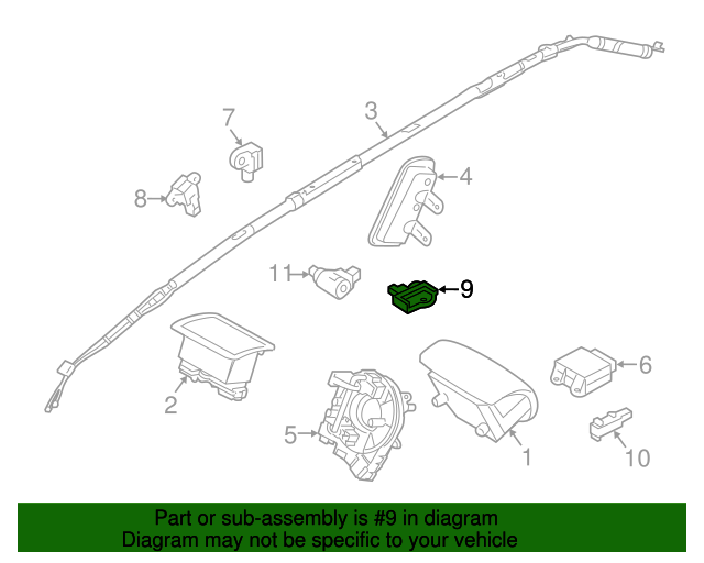 20072015 Ford Occupant Sensor Passenger Side (RH) 8A5Z14B422C