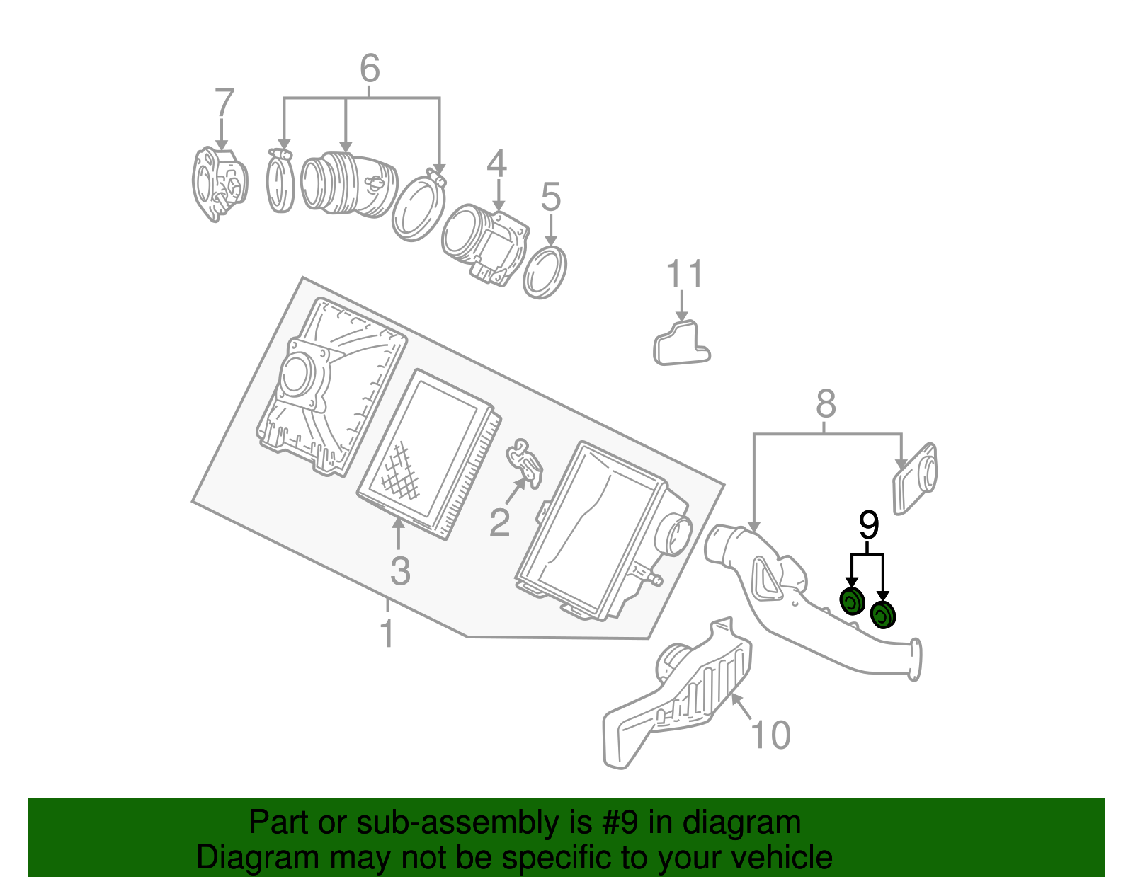 Air Cleaner Assembly Upper Insulator - Ford (YF1Z-9P686-AA)