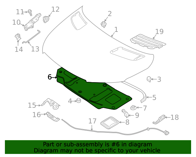 9106822800 Hood Insulation Pad 20192024 MercedesBenz Mercedes