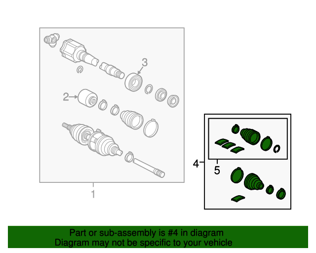 20072015 Lexus CV Joint Boot Kit 044280E060