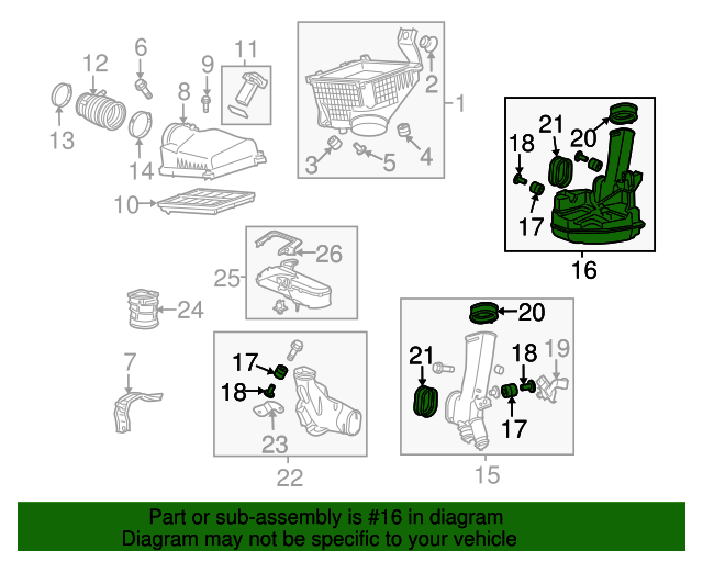 20082012 Honda Accord Chamber Assembly, Resonator 17230R70A00