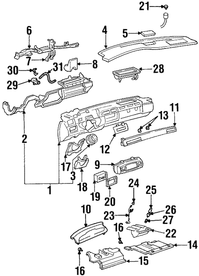 1994 Cadillac DeVille Cluster AssemblyInst 16200276