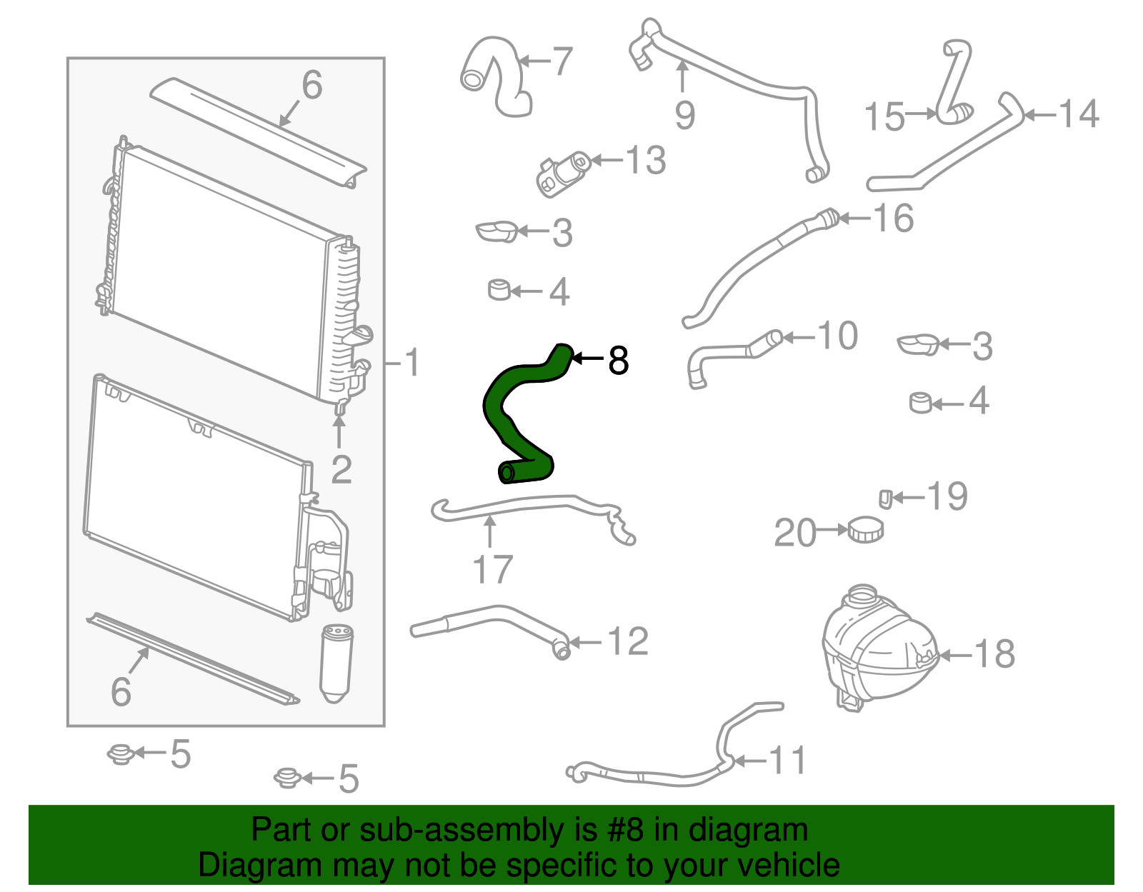 Hose, Rad Otlt - GM (90571378)