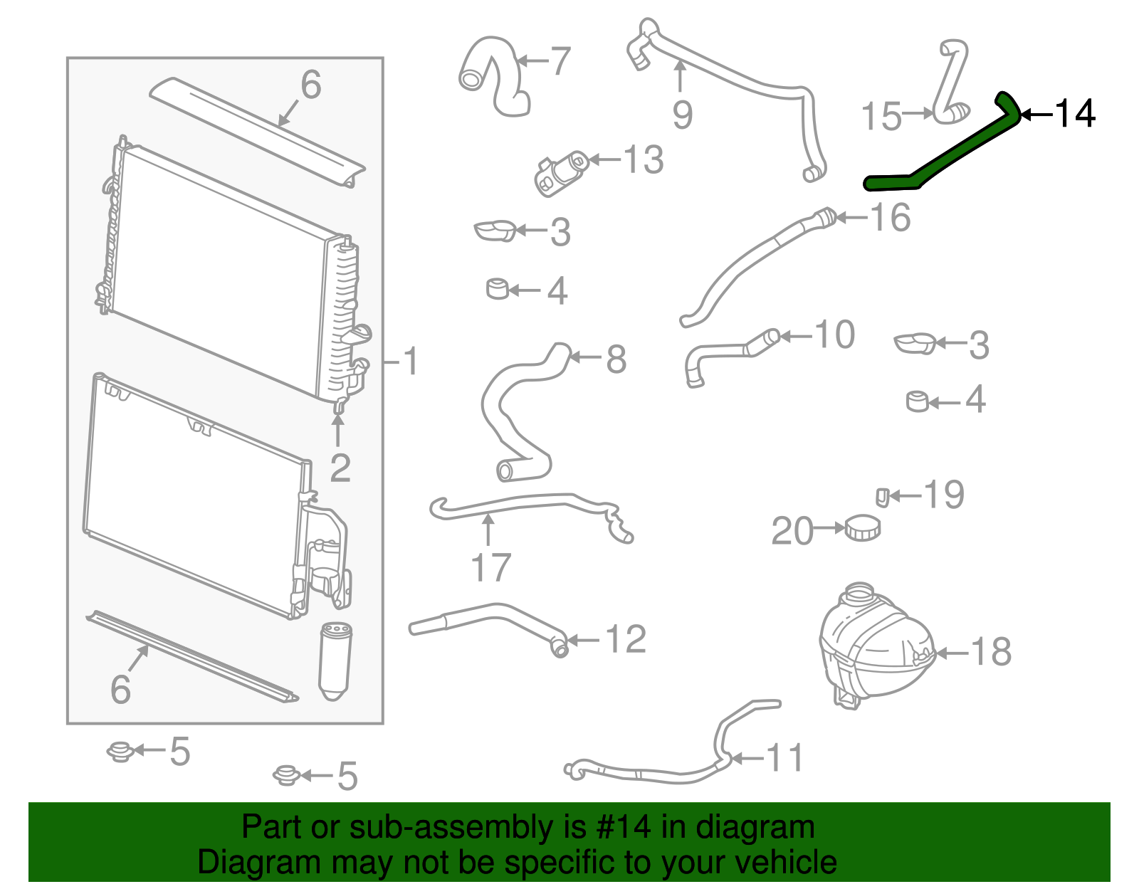 Hose, Heater Otlt - GM (90573890)