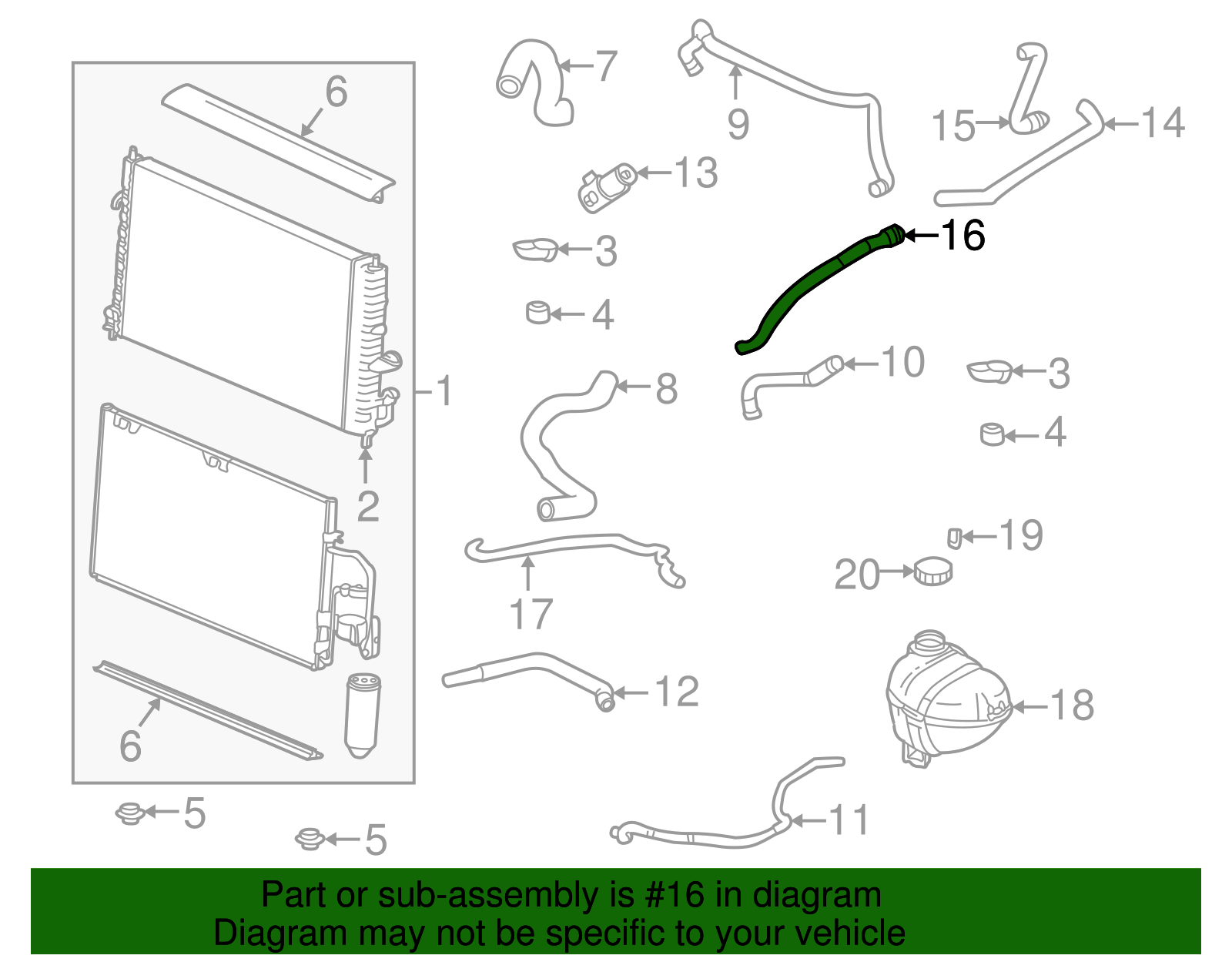 HVAC Heater Outlet Hose - GM (90573891)