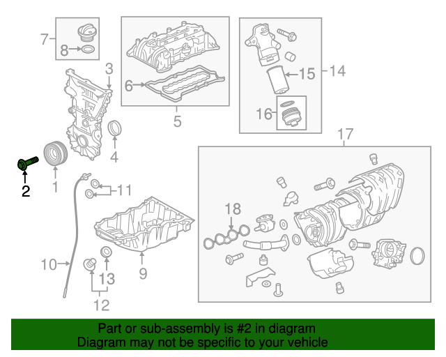 20162019 Chevrolet Malibu Crankshaft Balancer Bolt 55569197