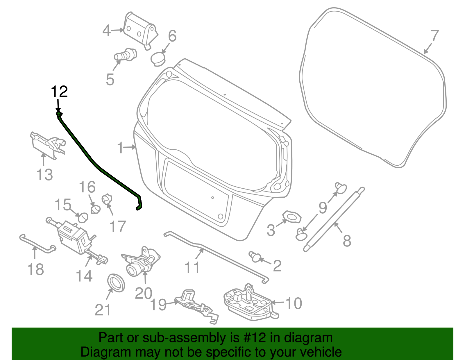 Liftgate Outside Handle Rod - GM (96940962)