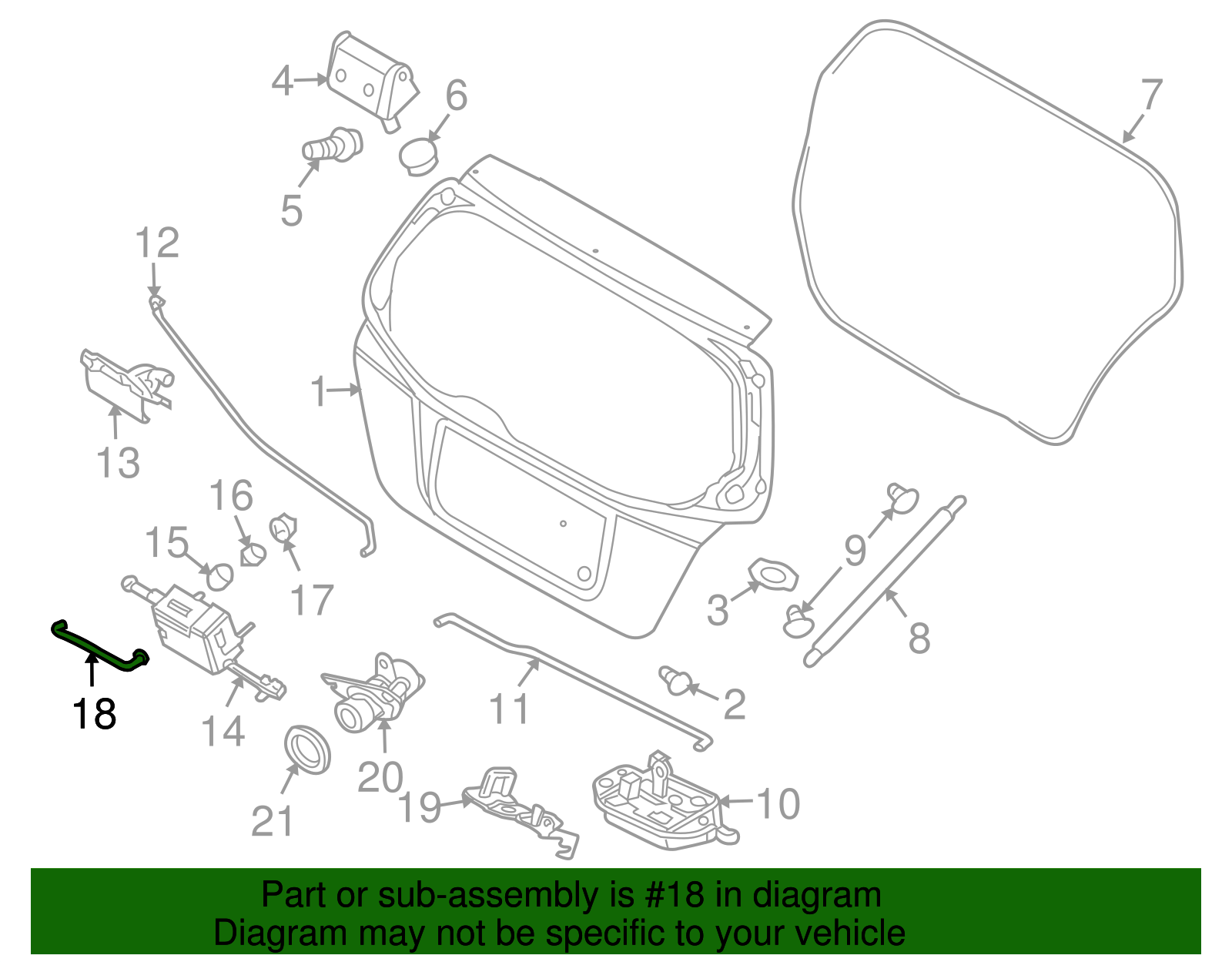 Liftgate Latch Control Rod - GM (96490862)