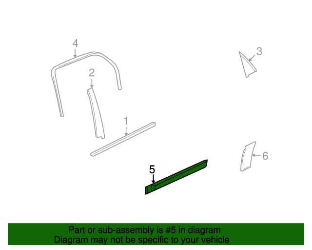 20052009 GM Side Molding Passenger Side (RH) 19179466