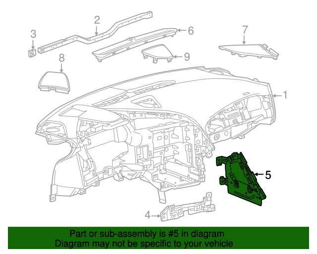 20142019 Chevrolet Corvette Instrument Panel Reinforcement Bracket
