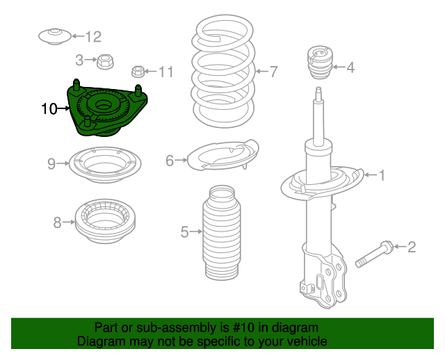 20142018 Kia OEM NEW 201418 Kia Forte Front Shock Absorber Strut Insulator Mount 54610A5000