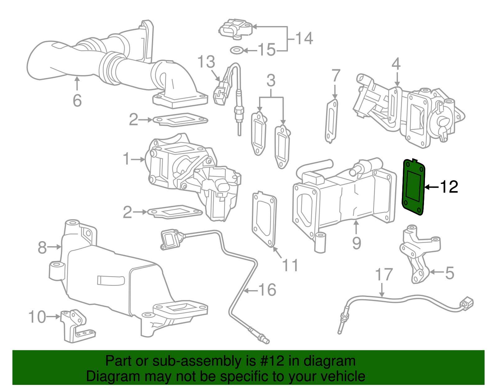 Exhaust Gas Recirculation (EGR) Valve Cooler Gasket - GM (98065520)