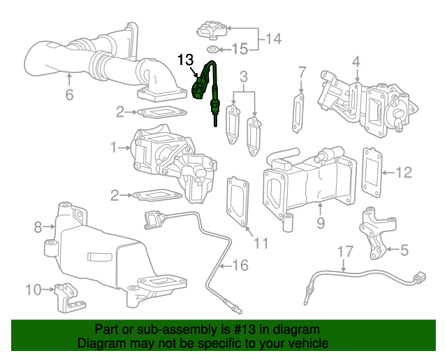 20102016 GM Exhaust Gas Recirculation (EGR) Valve Temperature Sensor
