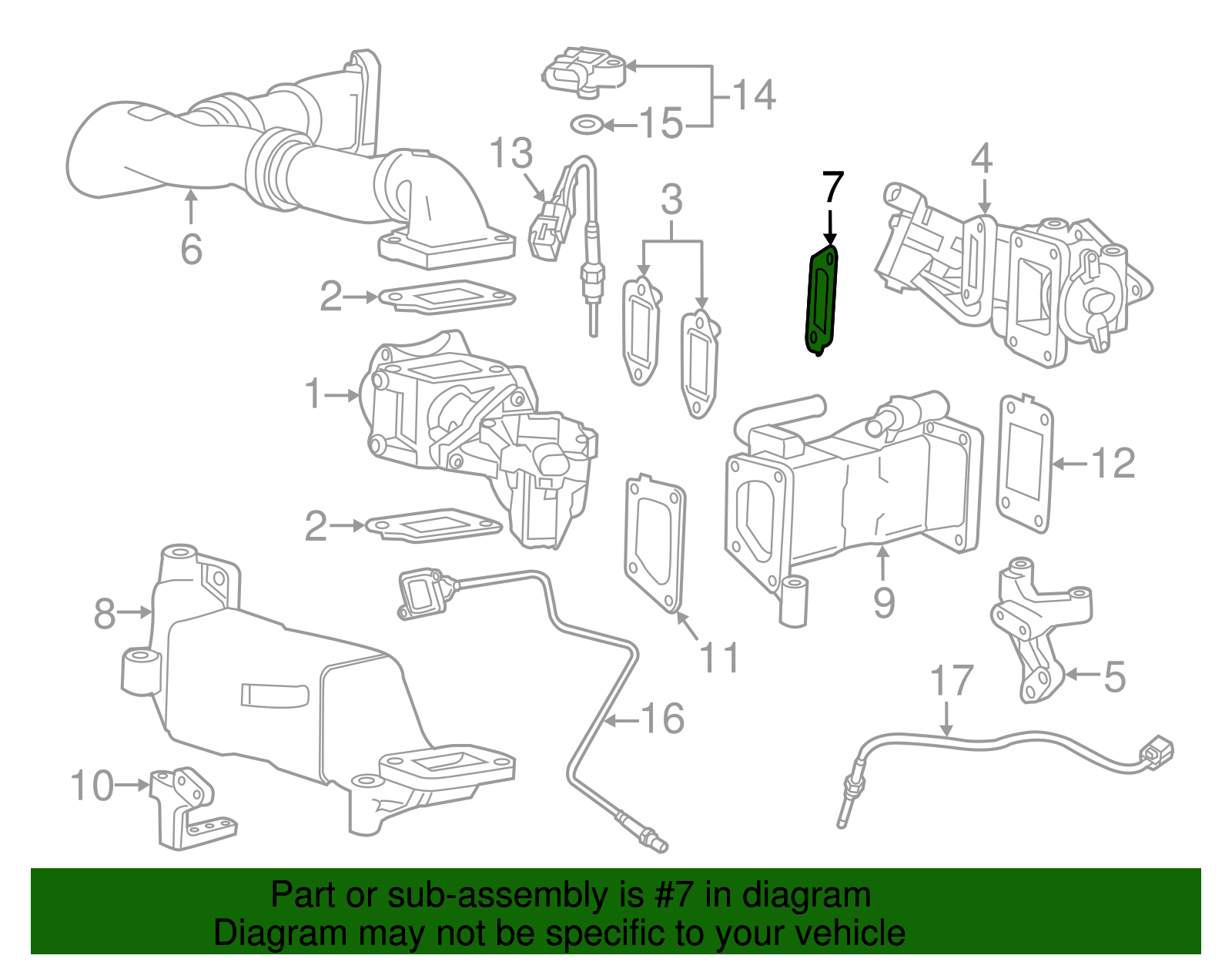 Exhaust Gas Recirculation (EGR) Pipe Gasket - GM (98065523)
