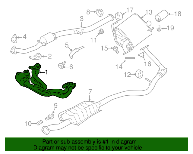 Pipe Complete Exhaust Front 44620AE201 Subaru Parts Store