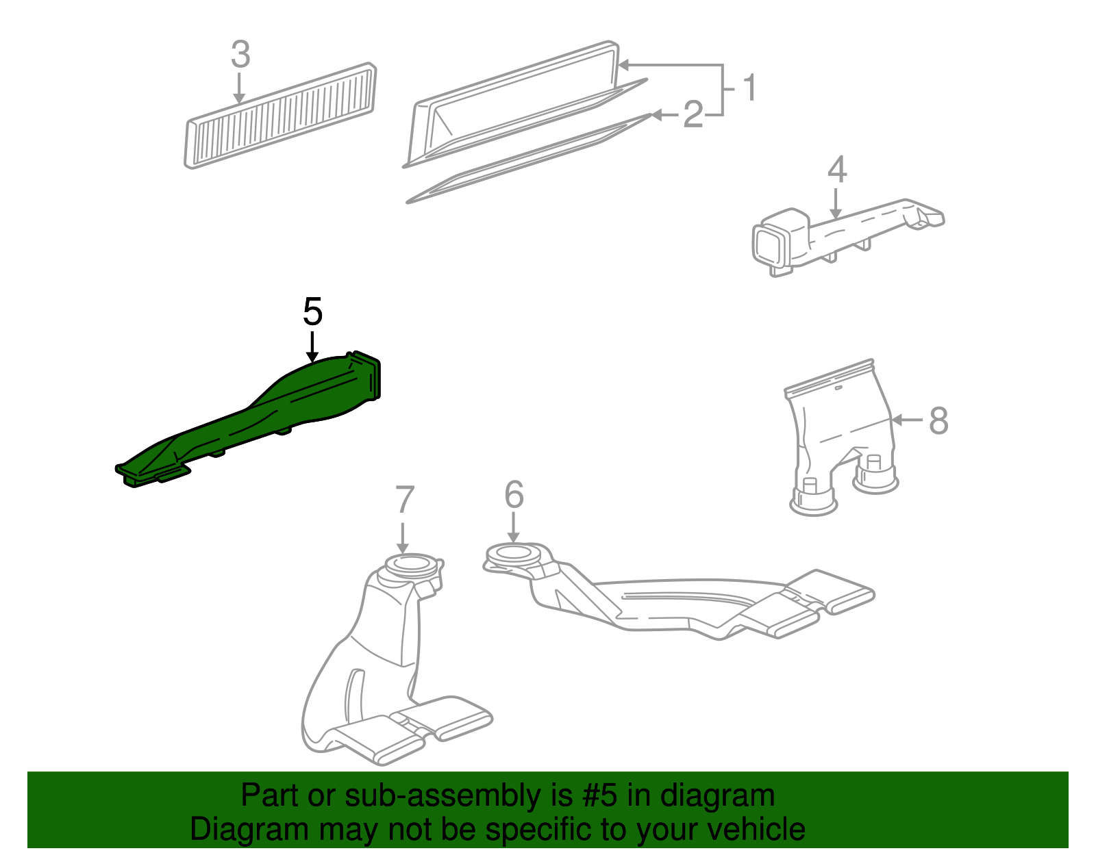Duct, Floor Front Air Otlt - GM (10359810)