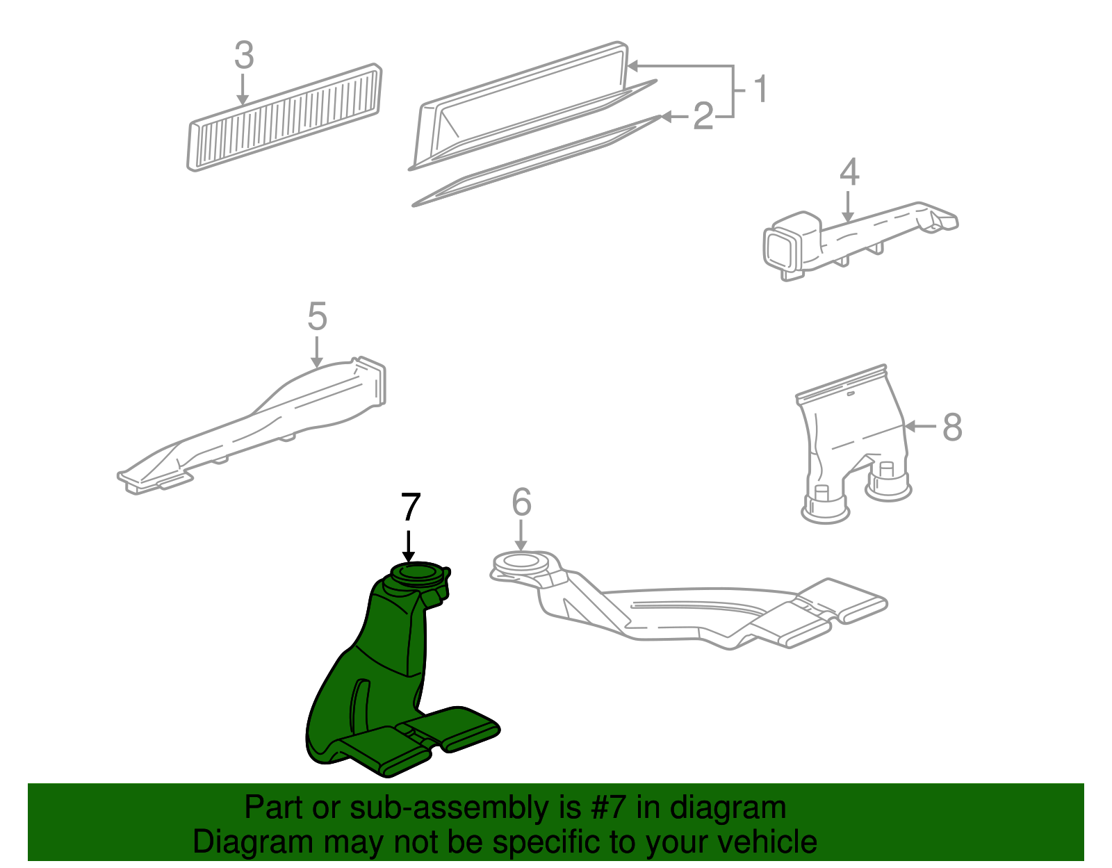 Duct, Floor Rear Air Otlt - GM (90583288)
