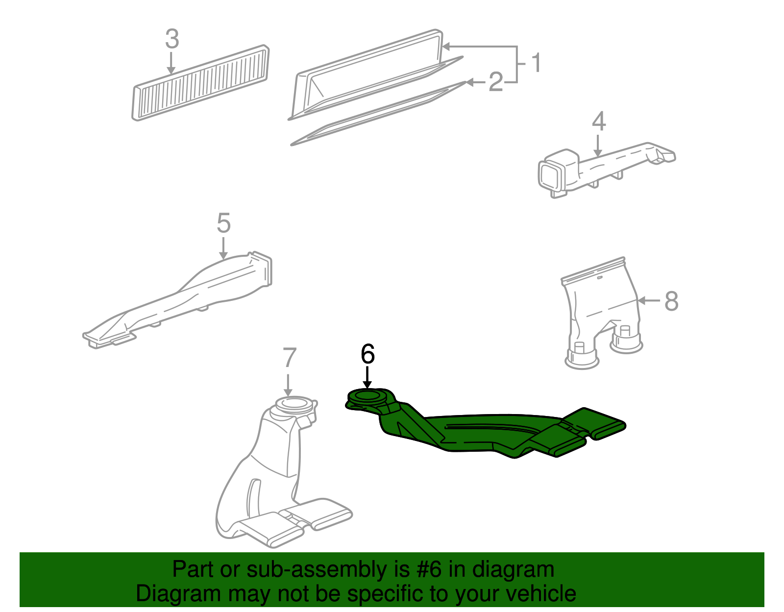 Duct, Floor Rear Air Otlt - GM (90583289)